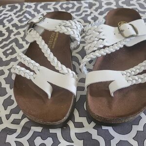 White-mountain Women's White and Brown Sandals